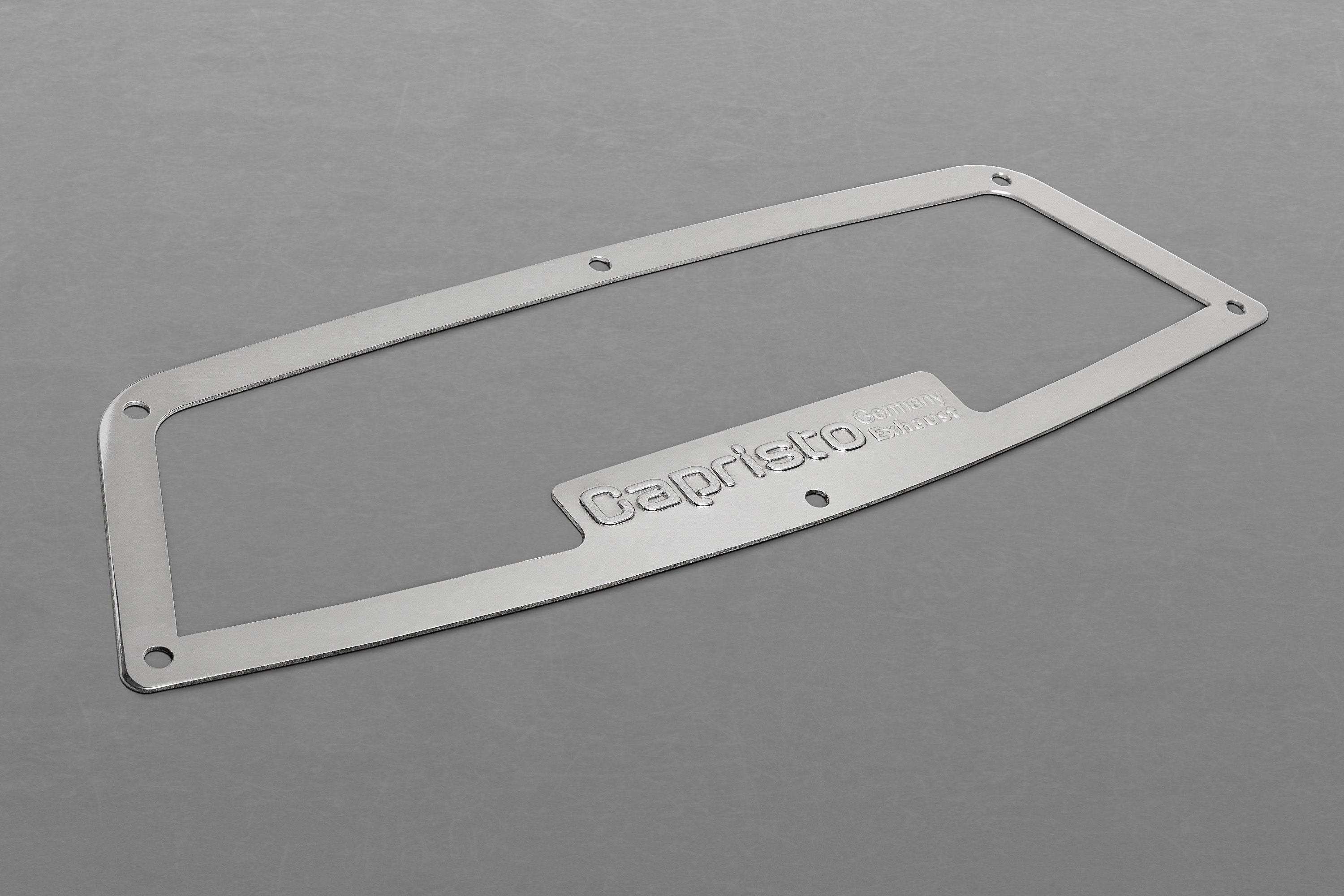 Capristo stainless diffuser plate with Capristo lettering