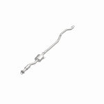 MagnaFlow 5592335 carb direct-fit catalytic converter, opposite front three-quarter view of the turntable spin