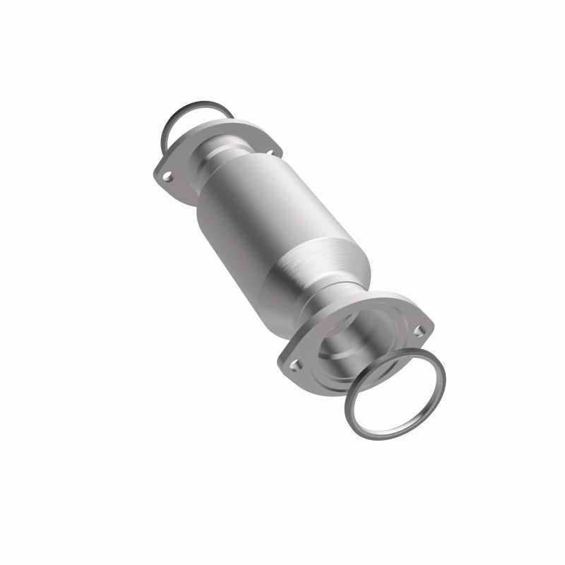 MagnaFlow 24455 epa direct-fit catalytic converter, rear three-quarter view of the turntable spin