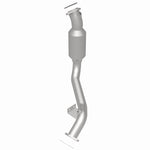 MagnaFlow 4481161 carb direct-fit catalytic converter, rear three-quarter view of the turntable spin