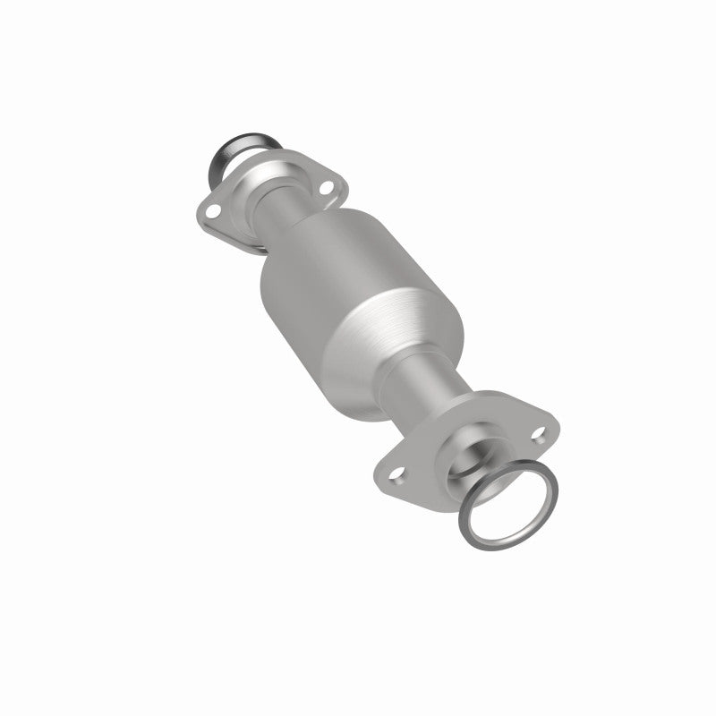 MagnaFlow 52546 oem grade direct-fit catalytic converter, rear three-quarter view of the turntable spin