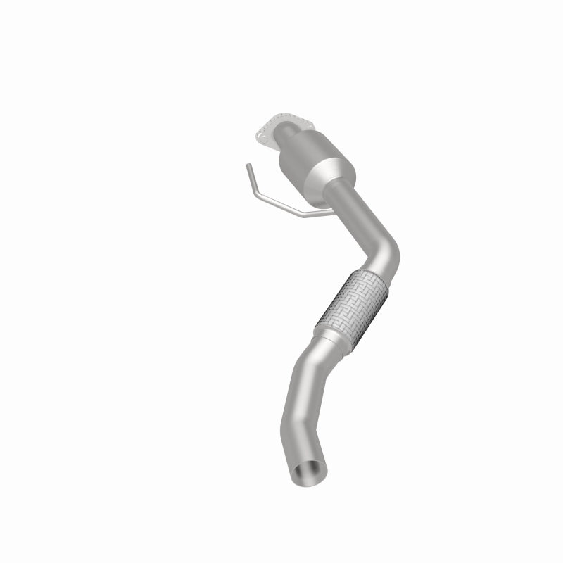 MagnaFlow 280238 oem grade direct-fit catalytic converter, rear three-quarter view of the turntable spin