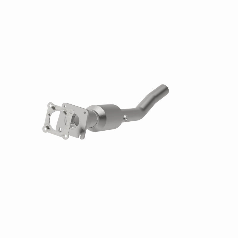 MagnaFlow 5461166 carb direct-fit catalytic converter, opposite front three-quarter view of the turntable spin