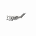 MagnaFlow 5461166 carb direct-fit catalytic converter, opposite front three-quarter view of the turntable spin