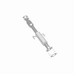 MagnaFlow 52821 oem grade direct-fit catalytic converter, rear three-quarter view of the turntable spin