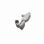 MagnaFlow 5481238 carb direct-fit catalytic converter, opposite rear three-quarter view of the turntable spin
