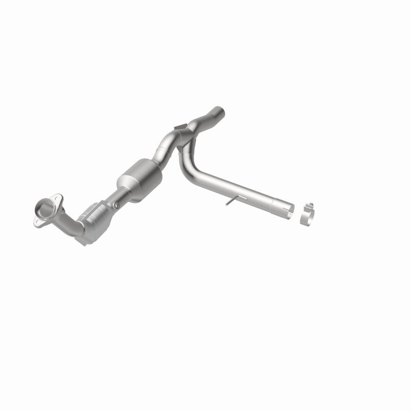 MagnaFlow 52450 oem grade direct-fit catalytic converter, opposite front three-quarter view of the turntable spin