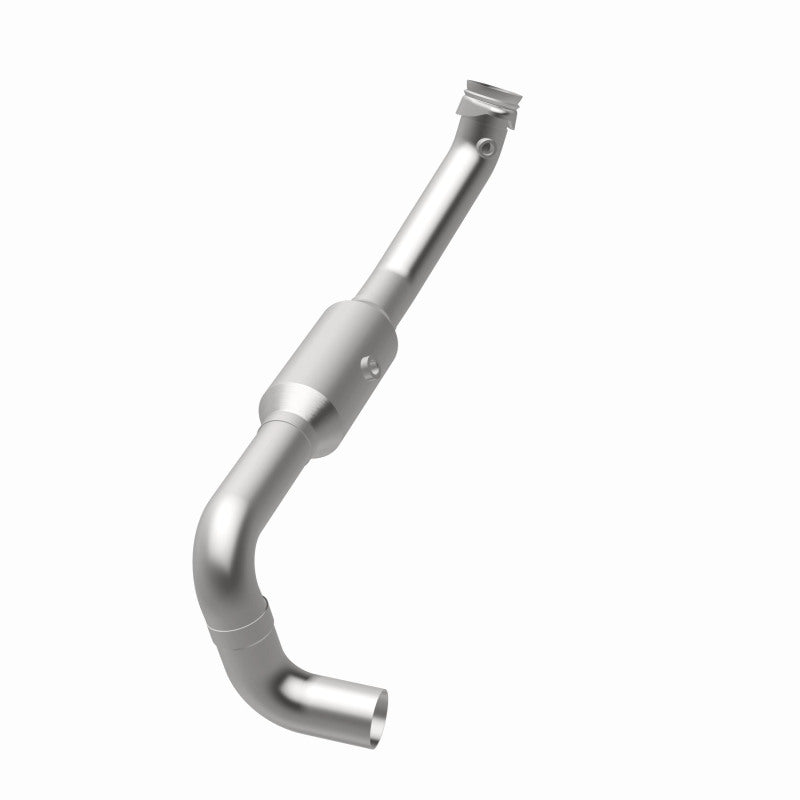MagnaFlow 5451831 carb direct-fit catalytic converter, opposite rear three-quarter view of the turntable spin