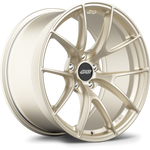 Gold finished forged wheel with ten-spoke design, five lug bolt pattern, and black center cap - APEX Wheels wheel for 19x9.5 ET22 5x120 - Motorsport Gold