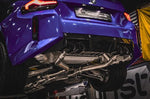 BMW M2 G87 on lift with Capristo exhaust, rear view