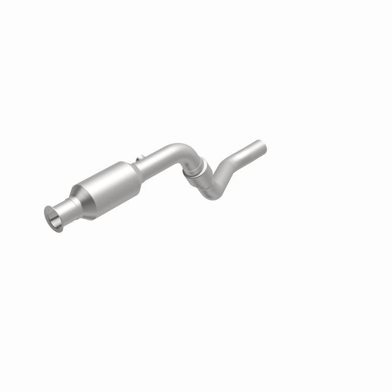 MagnaFlow 4481760 carb direct-fit catalytic converter, opposite front three-quarter view of the turntable spin