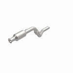 MagnaFlow 4481760 carb direct-fit catalytic converter, opposite front three-quarter view of the turntable spin