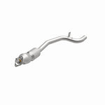 MagnaFlow 21-608 oem grade direct-fit catalytic converter, opposite front three-quarter view of the turntable spin