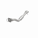 MagnaFlow 4481433 carb direct-fit catalytic converter, opposite front three-quarter view of the turntable spin