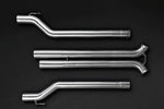 Capristo stainless connecting pipes and X-section for the Bentley Continental GT V8 valved exhaust