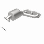 MagnaFlow 52580 oem grade manifold converter, rear view of the turntable spin