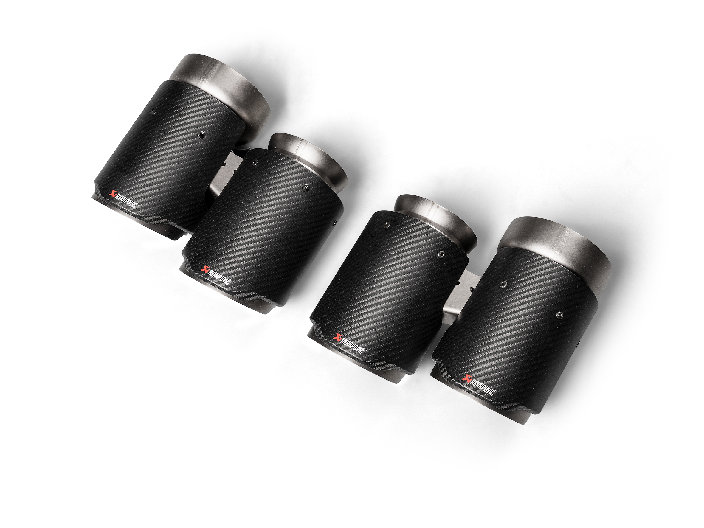 Akrapovic BMW M2 Competition (F87N) Slip-On Line (Titanium) w/Carbon Fiber Tips S-BM/T/3H for BMW M2 Competition F87 2019-2021, rear view