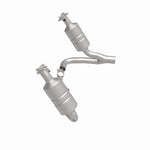 MagnaFlow 5451849 carb direct-fit catalytic converter, side view of the turntable spin