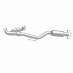 MagnaFlow 5592702 carb direct-fit catalytic converter, side view of the turntable spin