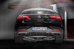 Black Mercedes-AMG GLE 63 S coupe from behind with Capristo exhaust