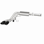 MagnaFlow 19835 speq series cat-back exhaust, side view of the turntable spin