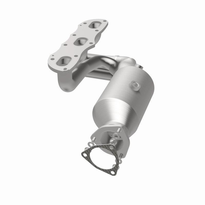 MagnaFlow 52390 oem grade manifold converter, opposite rear three-quarter view of the turntable spin