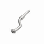 MagnaFlow 5421172 carb direct-fit catalytic converter, opposite front three-quarter view of the turntable spin