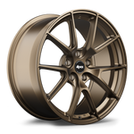 Bronze finished alloy wheel with ten-spoke design and center cap displayed at three-quarter angle - APEX Wheels wheel for 19x9 ET42 5x112 - Satin Bronze