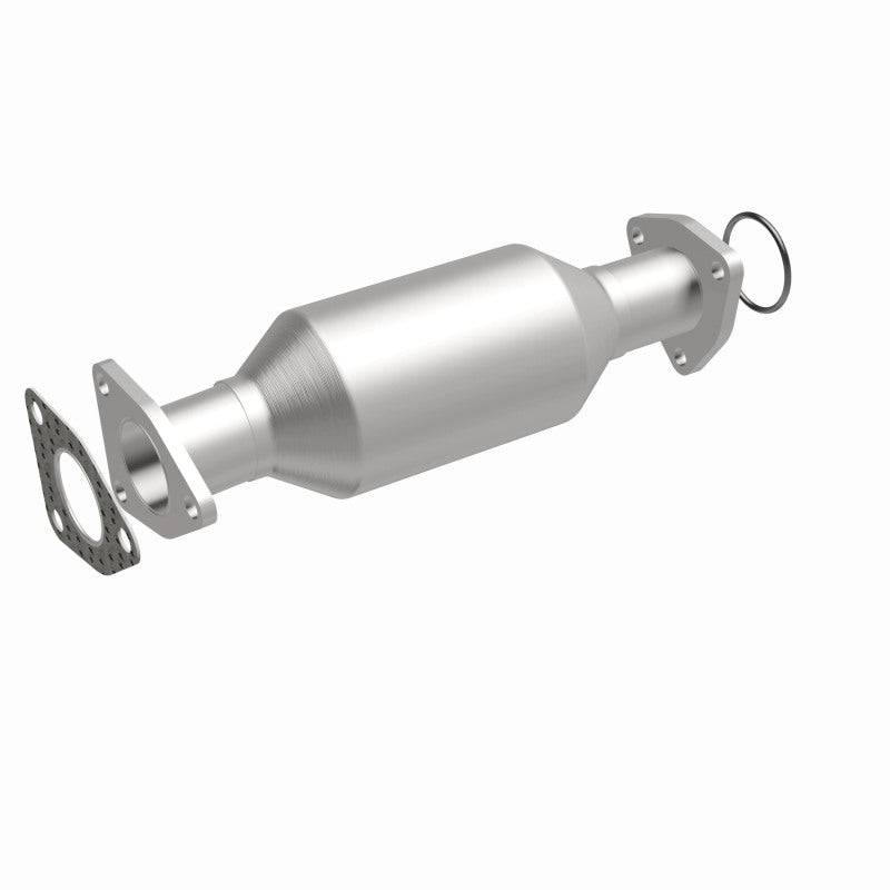 MagnaFlow 3322624 carb direct-fit catalytic converter, front three-quarter view of the turntable spin