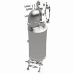 MagnaFlow 280765 oem grade direct-fit catalytic converter, opposite side view of the turntable spin