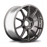 Gunmetal gray forged aluminum wheel with ten-spoke design and polished barrel on white background - APEX Wheels wheel for 18x9 ET41 5x130 - Anthracite