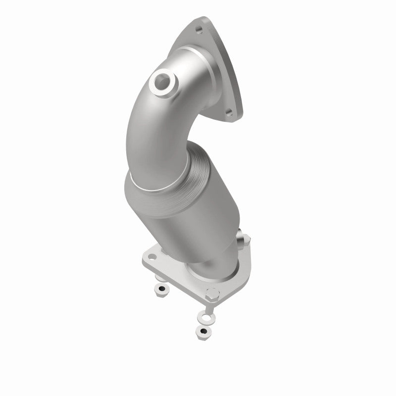 MagnaFlow 4561761 carb direct-fit catalytic converter, rear view of the turntable spin