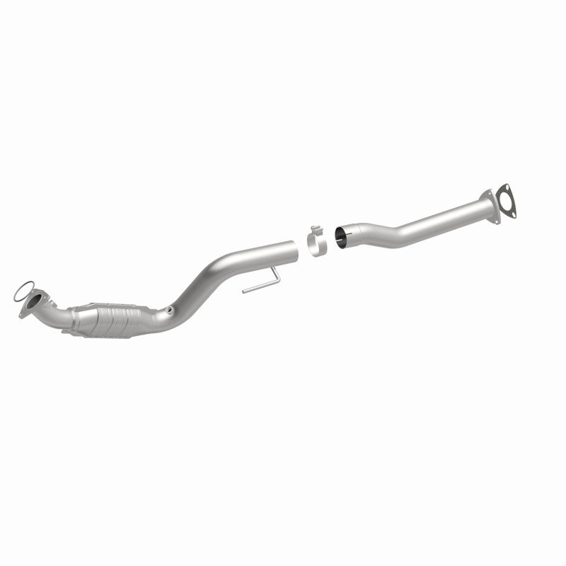 MagnaFlow 5582534 carb direct-fit catalytic converter, front three-quarter view of the turntable spin