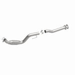 MagnaFlow 5582534 carb direct-fit catalytic converter, front three-quarter view of the turntable spin