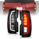 Anzo 07-14 Chevrolet Suburban / 07-14 GMC Yukon Black Full LED Tail Light Plank Style w/ Clear Lens