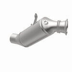 MagnaFlow 5561452 carb direct-fit catalytic converter, opposite rear three-quarter view of the turntable spin