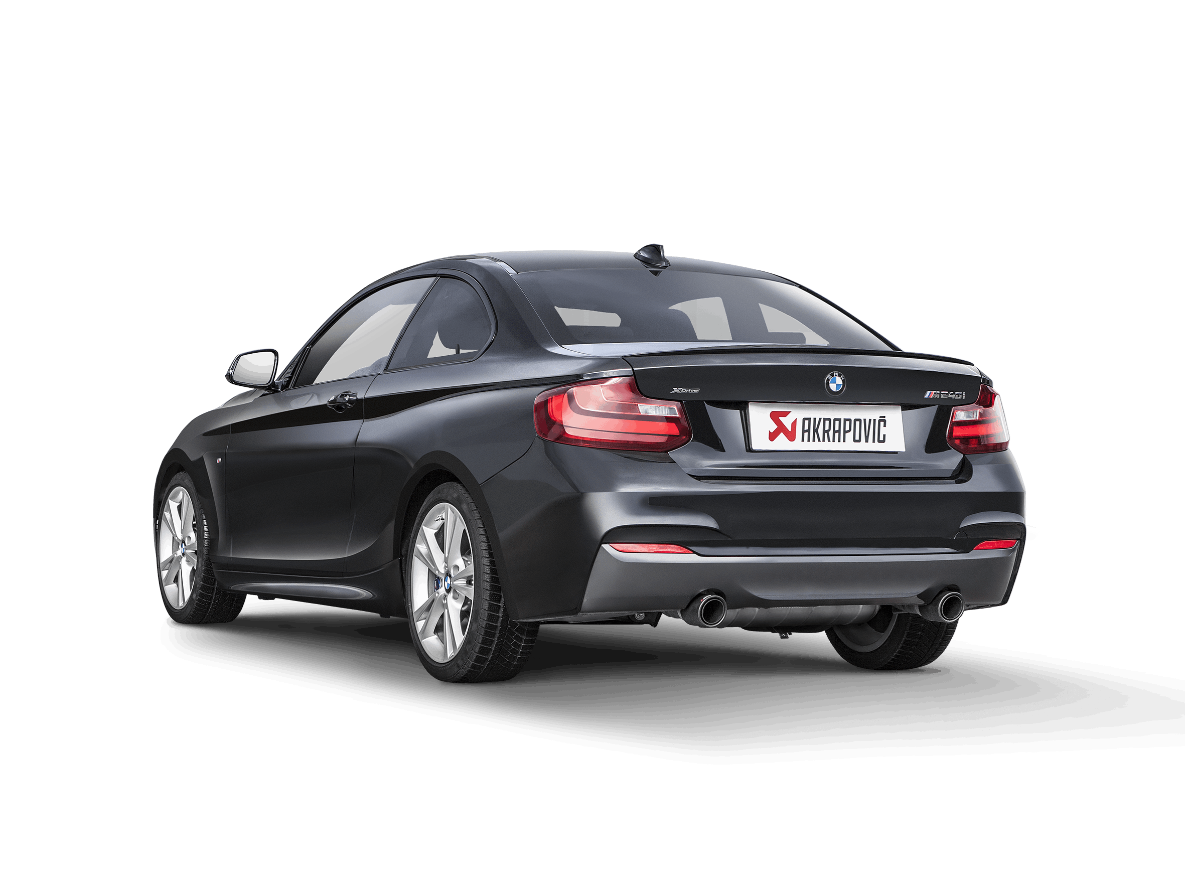 Akrapovic BMW M240i (F22/F23) Slip-On Race Line (Titanium) w/ Titanium Tips S-BM/T/8H for BMW M240i F22/F23 2018-2021, top view