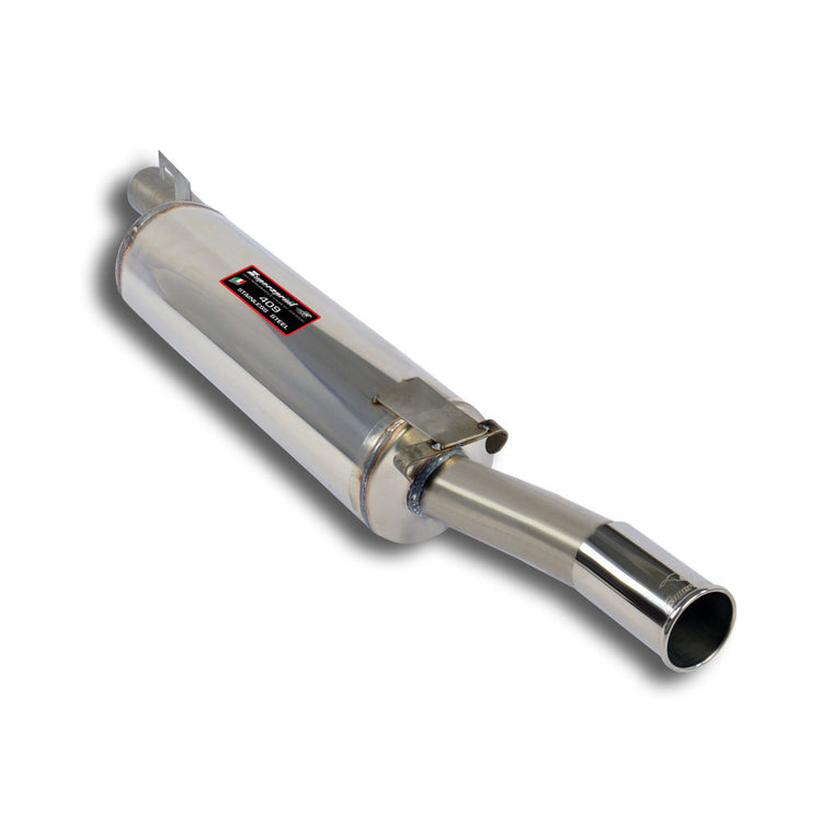 wide view of Supersprint Rear exhaust O70 100% Stainless steel (right side exit) for BMW E24 630 CS (M30) 1975-1979 with white background