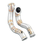 wide view of Supersprint Turbo Downpipe Kit for Alpina B3 (E90) 4x4 3.0i Bi-Turbo 2007-2010 with white background