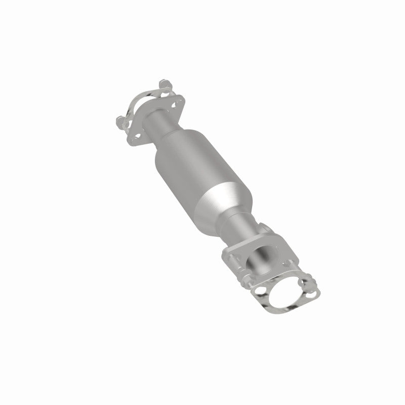MagnaFlow 4551043 carb direct-fit catalytic converter, rear three-quarter view of the turntable spin