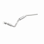 MagnaFlow 21-510 oem grade direct-fit catalytic converter, front three-quarter view of the turntable spin