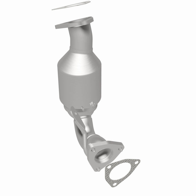 MagnaFlow 21-812 oem grade direct-fit catalytic converter, rear three-quarter view of the turntable spin