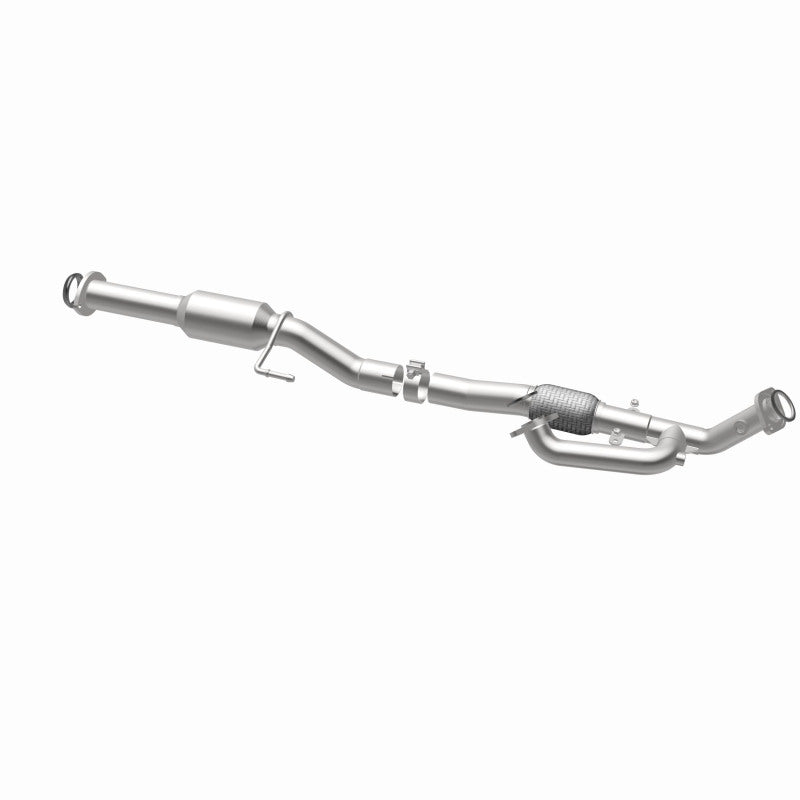 MagnaFlow 280069 oem grade direct-fit catalytic converter, opposite rear three-quarter view of the turntable spin