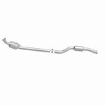 MagnaFlow 21-439 oem grade direct-fit catalytic converter, side view of the turntable spin