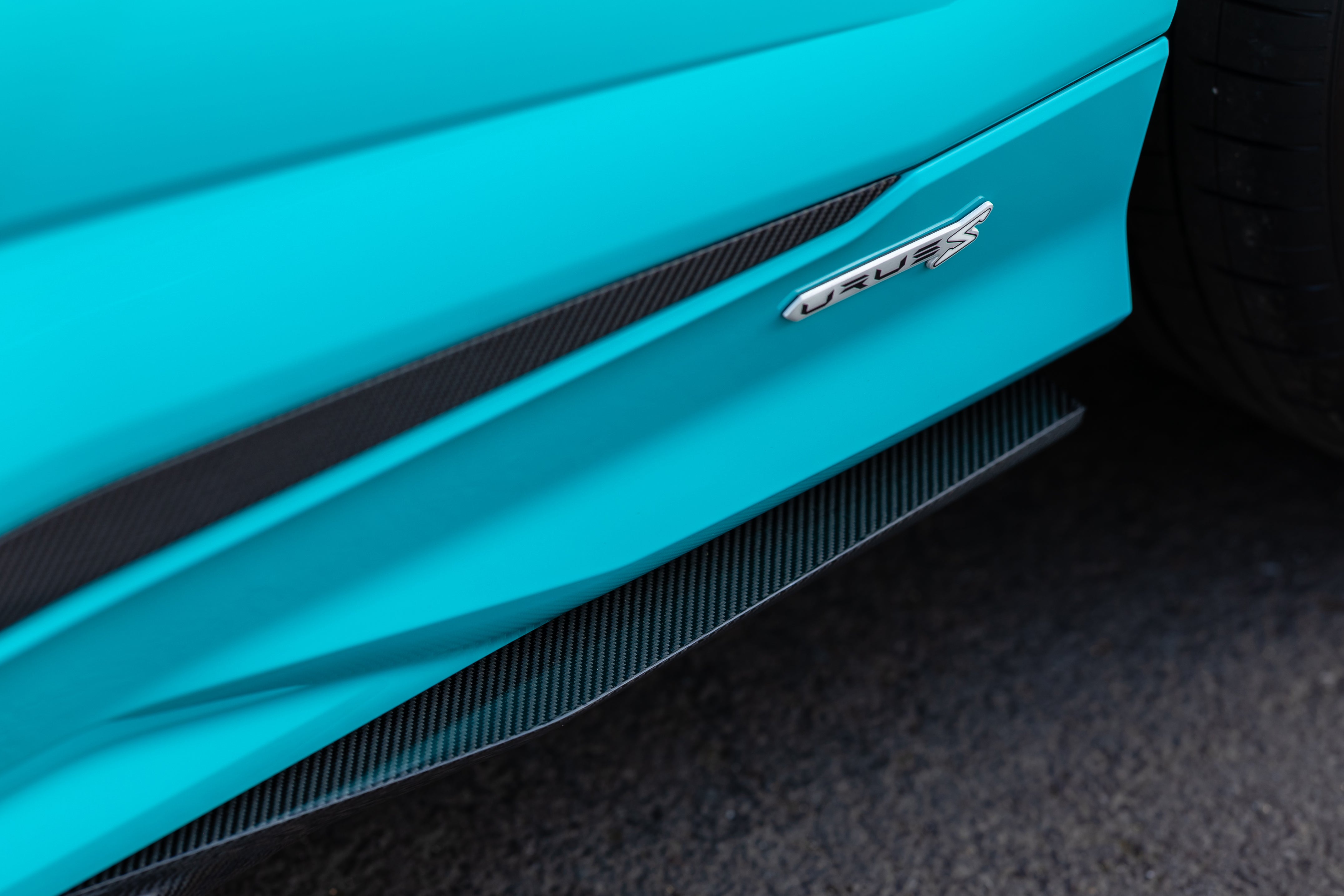 Visual carbon lower door molding on the Urban Urus S