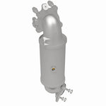 MagnaFlow 6561120 carb direct-fit catalytic converter, rear three-quarter view of the turntable spin