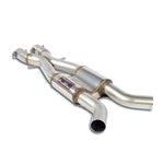 wide view of Supersprint "X-Pipe" + Centre exhaust for BMW E92 Coupè M3 2007-2011 (For S85 V10 engine conversion) with white background