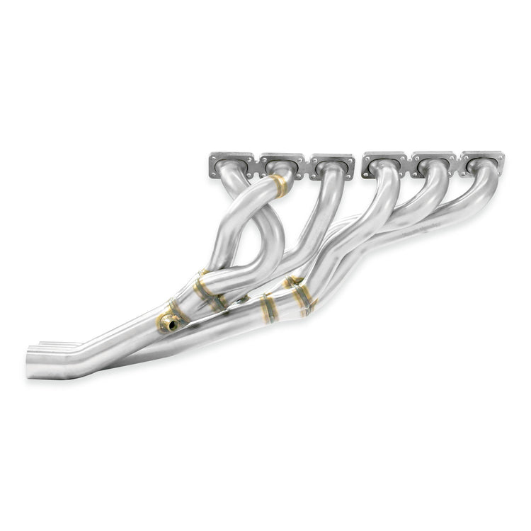 wide back view of Supersprint Manifold (Left Hand Drive) for BMW E30 - S50 / S52 engine conversion 1995-1999 with white background