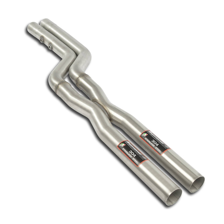 wide view of Supersprint Front pipes kit "X-Pipe" for BMW E30 - S50 / S52 engine conversion 1995-1999 with white background