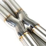 Close-up of the X-crossover welds on the Fabspeed 812 X-pipe